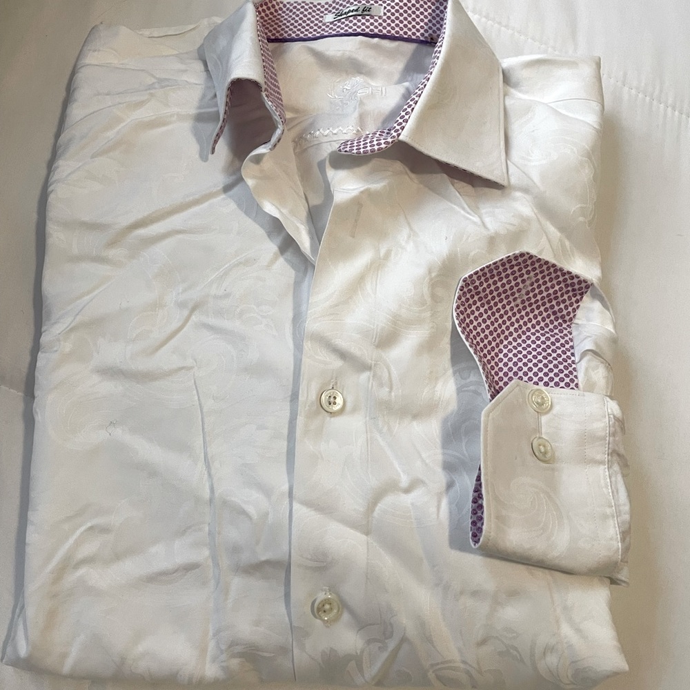 Bugatchi long sleeve button down dress shirt - shaped fit